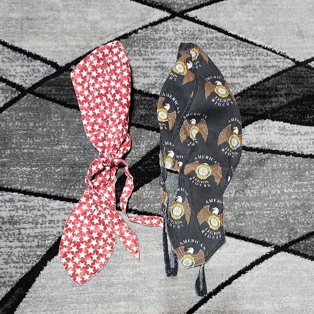 MOTORCYCLE RIDING HEADWRAP DO-RAG SKULL CAP BANDANA BUNDLE